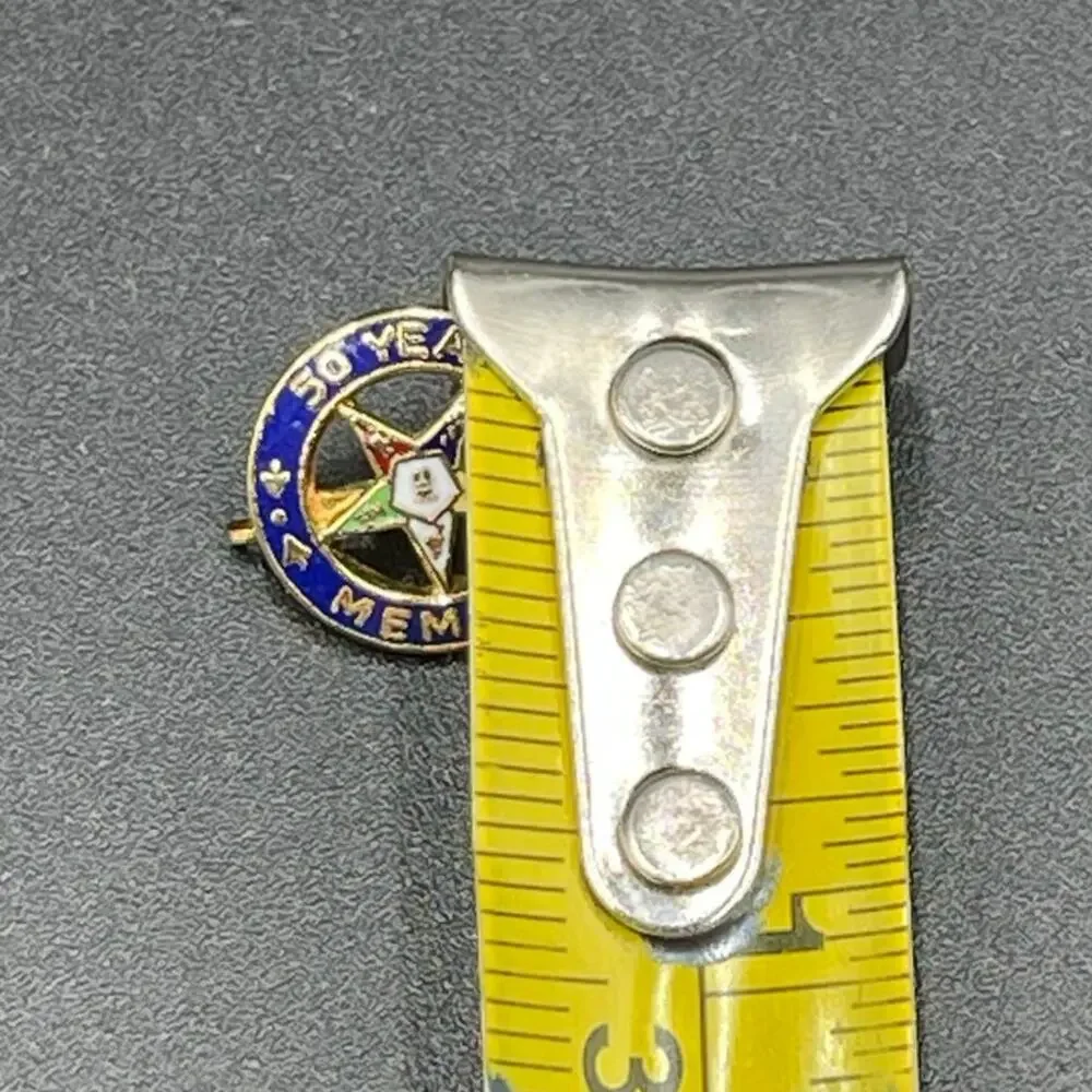 Order of the Eastern Star Lapel Pin 50 Year Member Vtg Gold Tone 1/2